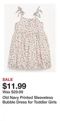 Old Navy Old Navy Printed Sleeveless Bubble Dress for Toddler Girls offer
