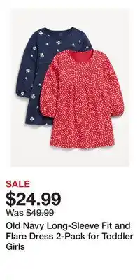 Old Navy Old Navy Long-Sleeve Fit and Flare Dress 2-Pack for Toddler Girls offer