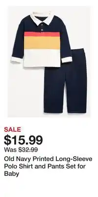 Old Navy Old Navy Printed Long-Sleeve Polo Shirt and Pants Set for Baby offer