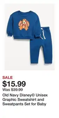 Old Navy Old Navy Disney Unisex Graphic Sweatshirt and Sweatpants Set for Baby offer