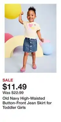 Old Navy Old Navy High-Waisted Button-Front Jean Skirt for Toddler Girls offer