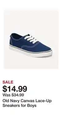 Old Navy Old Navy Canvas Lace-Up Sneakers for Boys offer
