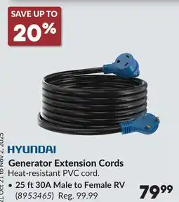 Princess Auto Generator Extension Cords offer