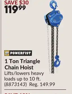 Princess Auto 1 Ton Triangle Chain Hoist offer