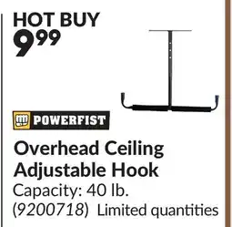 Princess Auto Overhead Ceiling Adjustable Hook offer