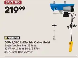 Princess Auto 660/1,320 lb Electric Cable Hoist offer