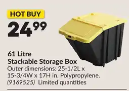 Princess Auto 61 Litre Stackable Storage Box offer