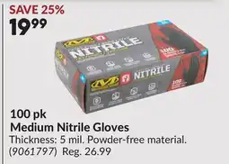 Princess Auto 100 pk Medium Nitrile Gloves offer