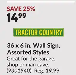 Princess Auto 36 x 6 in. Wall Sign, Assorted Styles offer