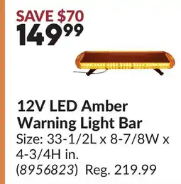 Princess Auto 12V LED Amber Warning Light Bar offer