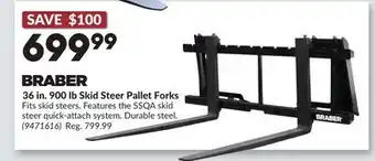Princess Auto 36 in. 900 lb Skid Steer Pallet Forks offer
