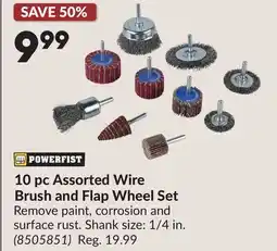 Princess Auto 10 pc Assorted Wire Brush and Flap Wheel Set offer