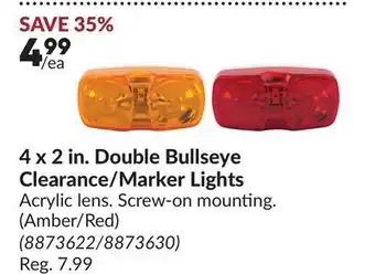 Princess Auto 4 x 2 in. Double Bullseye Clearance/Marker Lights offer