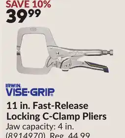 Princess Auto 11 in. Fast-Release Locking C-Clamp Pliers offer