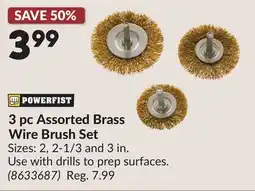 Princess Auto 3 pc Assorted Brass Wire Brush Set offer