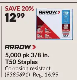 Princess Auto 5,000 pk 3/8 in. T50 Staples offer