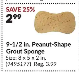 Princess Auto 9-1/2 in. Peanut-Shape Grout Sponge offer
