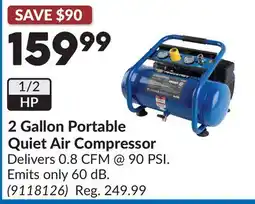 Princess Auto 2 Gallon Portable Quiet Air Compressor offer