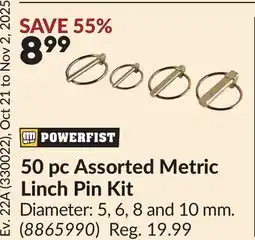 Princess Auto 50 pc Assorted Metric Linch Pin Kit offer