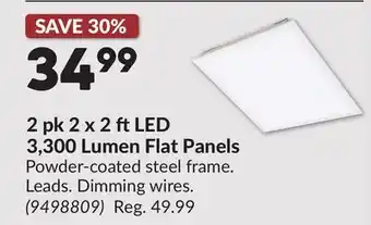 Princess Auto 2 pk 2 x 2 ft LED 3,300 Lumen Flat Panels offer