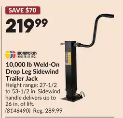 Princess Auto 10,000 lb Weld-On Drop Leg Sidewind Trailer Jack offer