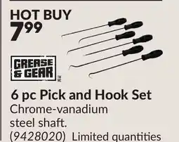 Princess Auto 6 pc Pick and Hook Set offer
