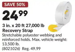 Princess Auto 3 in. x 20 ft27,000 lb Recovery Strap offer