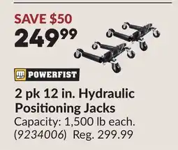 Princess Auto 2 pk 12 in. Hydraulic Positioning Jacks offer