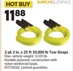 Princess Auto 2 pk 2 in. x 25 ft10,000 lb Tow Straps offer