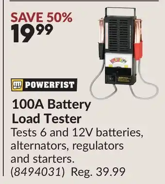 Princess Auto 100A Battery Load Tester offer
