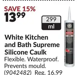 Princess Auto White Kitchen and Bath Supreme Silicone Caulk offer