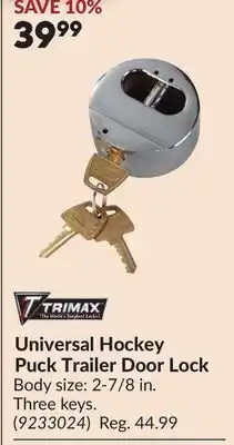 Princess Auto Universal Hockey Puck Trailer Door Lock offer