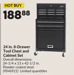 Princess Auto 24 in. 8-Drawer Tool Chest and Cabinet Set offer