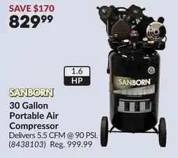Princess Auto 30 Gallon Portable Air Compressor offer