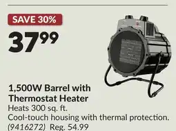 Princess Auto 1,500W Barrel with Thermostat Heater offer