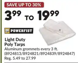 Princess Auto Light Duty Poly Tarps offer