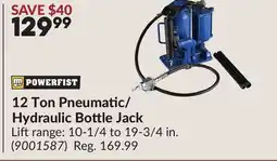 Princess Auto 12 Ton Pneumatic/ Hydraulic Bottle Jack offer