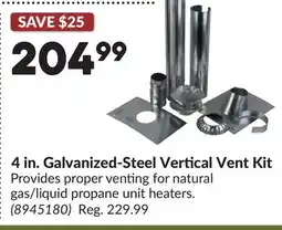 Princess Auto 4 in. Galvanized-Steel Vertical Vent Kit offer