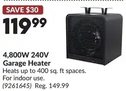 Princess Auto 4,800W 240V Garage Heater offer