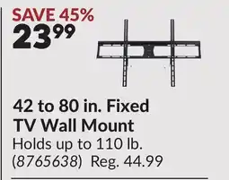 Princess Auto 42 to 80 in. Fixed TV Wall Mount offer
