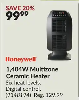Princess Auto 1,404W Multizone Ceramic Heater offer