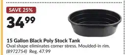 Princess Auto 15 Gallon Black Poly Stock Tank offer
