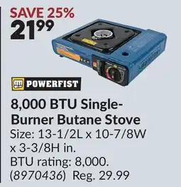 Princess Auto 8,000 BTU Single-Burner Butane Stove offer