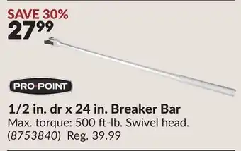 Princess Auto 1/2 in. dr x 24 in. Breaker Bar offer
