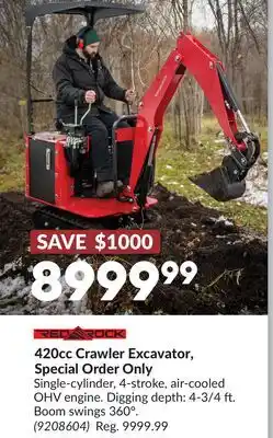 Princess Auto 420cc Crawler Excavator, Special Order Only offer
