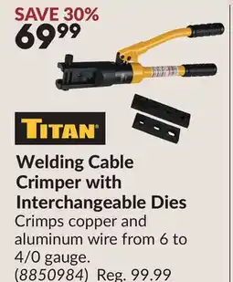 Princess Auto Welding Cable Crimper with Interchangeable Dies offer