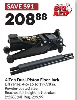 Princess Auto 4 Ton Dual-Piston Floor Jack offer