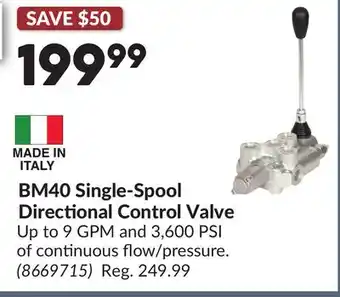 Princess Auto BM40 Single-Spool Directional Control Valve offer