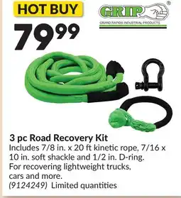 Princess Auto 3 pc Road Recovery Kit offer