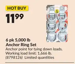 Princess Auto 6 pk 5,000 lb Anchor Ring Set offer